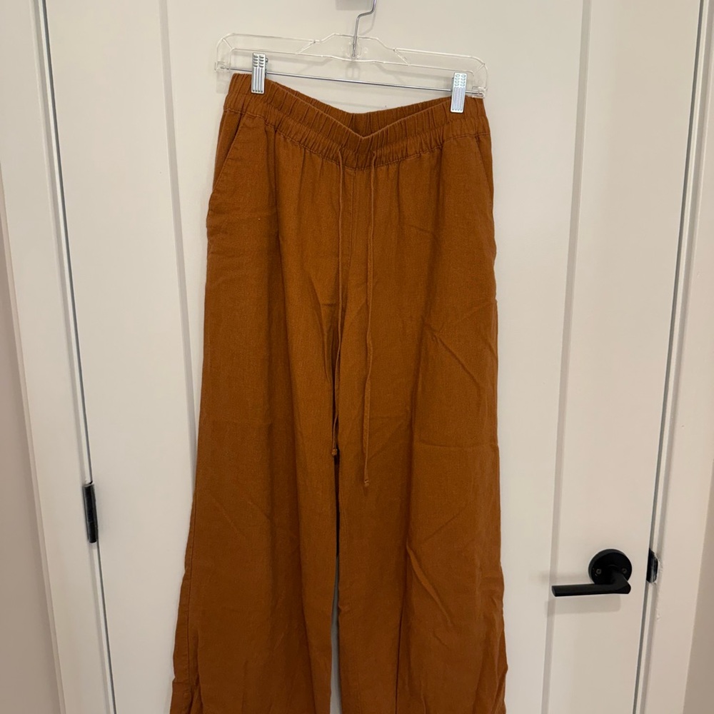Wide leg linen pants